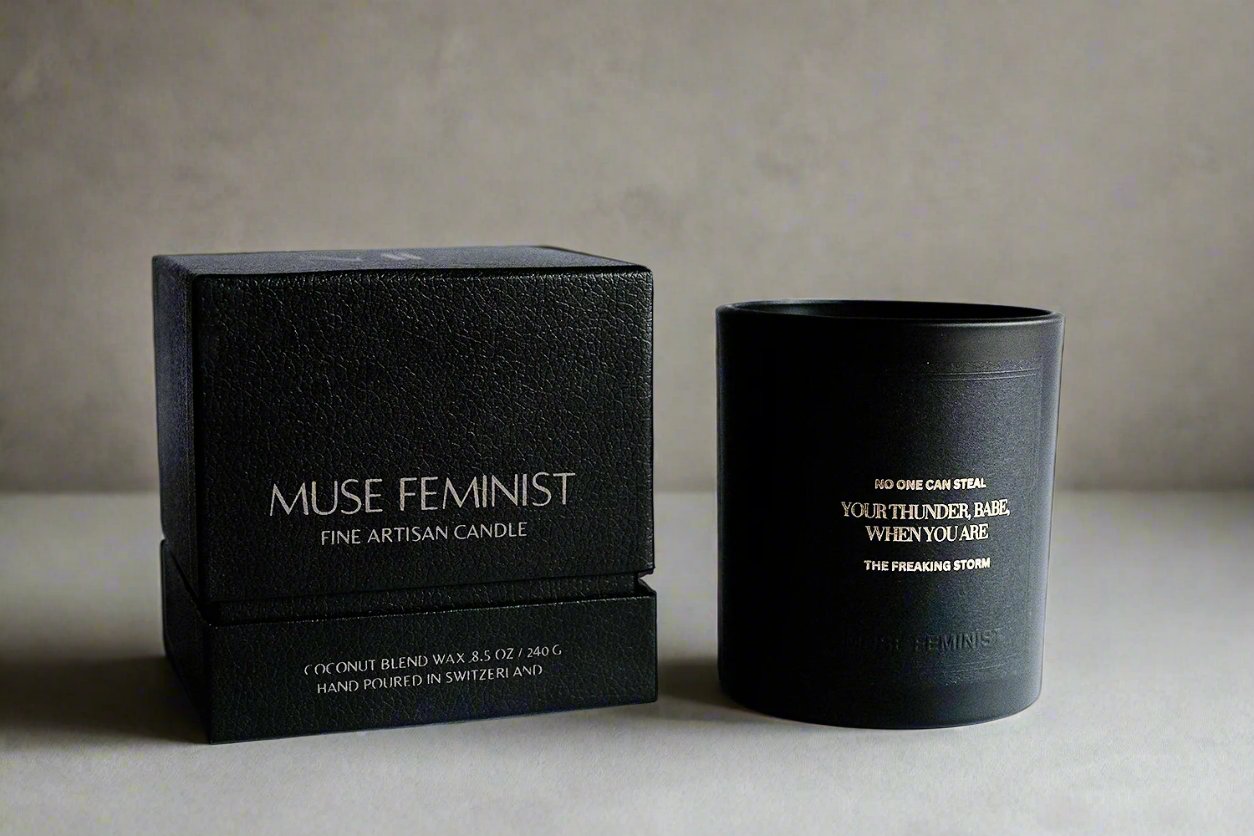 The Empowering Candle by Muse Feminist, Swiss luxury, handmade and eco-friendly candles for your relaxing moments