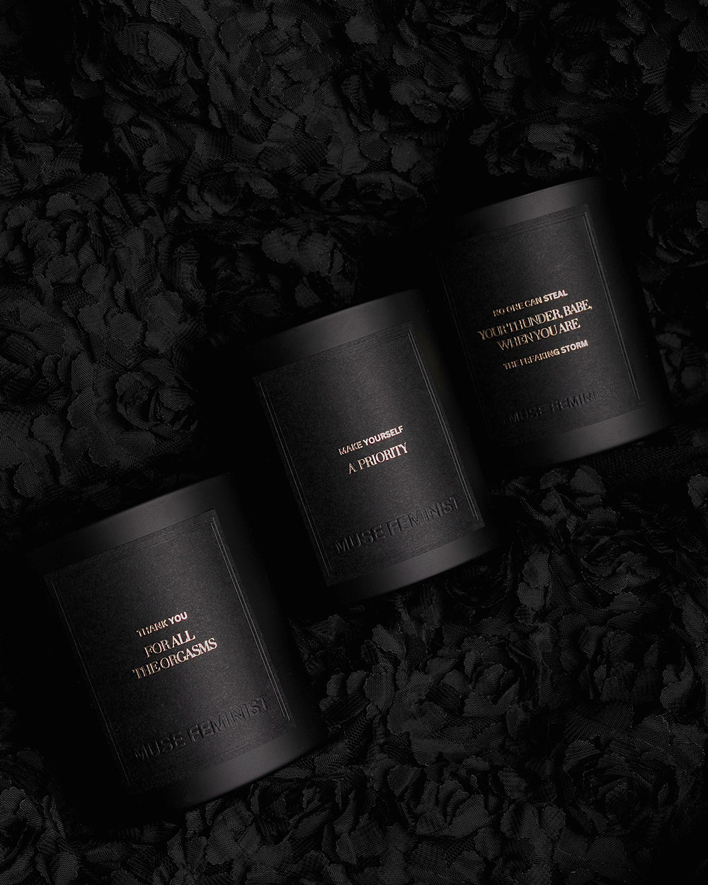 Muse Feminist Empowering Trio Candle Set - Three Signature Scents: Ignite Your Passion, Ignite Your Self-Love, and Light Your Inner Storm