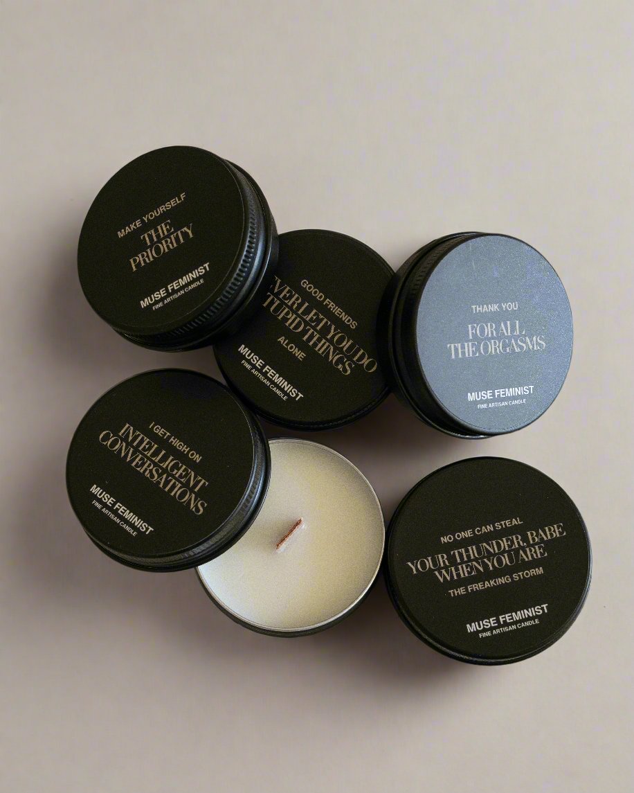 the sample kit muse feminist candles