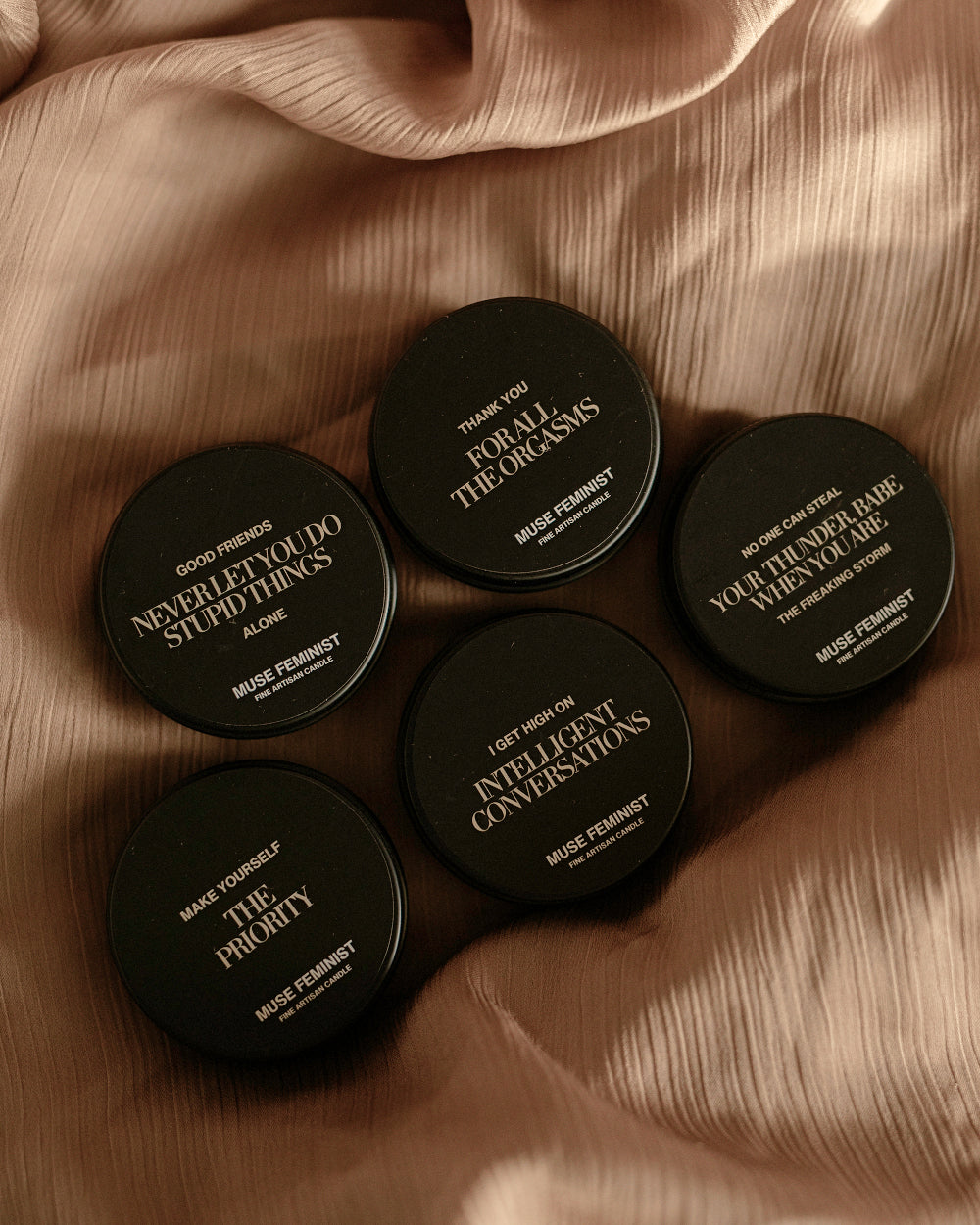 Muse Feminist Candle Sample Kit - Five 30ml Signature Scents in Mini Tins